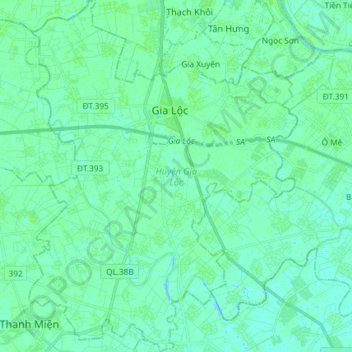Gia Lộc District地形图、海拔、地势