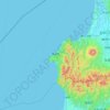 深浦町地形图、海拔、地势