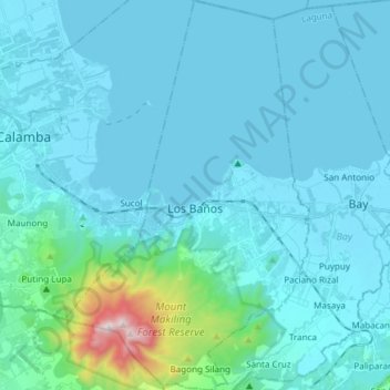 Los Baños地形图、海拔、地势