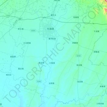 社旗县地形图、海拔、地势