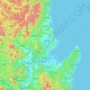 浦項市地形图、海拔、地势