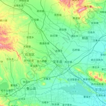宝丰县地形图、海拔、地势