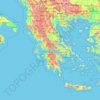 希腊地形图、海拔、地势