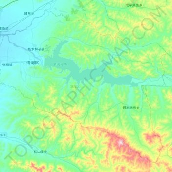 清河区地形图、海拔、地势