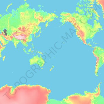 紐西蘭/新西兰地形图、海拔、地势