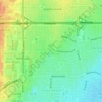 Marlborough地形图、海拔、地势