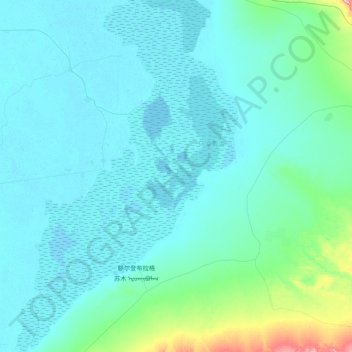乌梁素海渔场地形图、海拔、地势