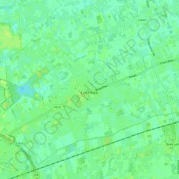 Lochristi地形图、海拔、地势