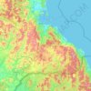 江原道地形图、海拔、地势
