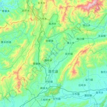 莲花县地形图、海拔、地势