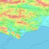 East Sussex地形图、海拔、地势