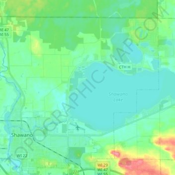 Town of Wescott地形图、海拔、地势