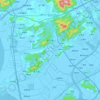 乾务镇地形图、海拔、地势
