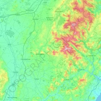 The Municipal District of Baltinglass地形图、海拔、地势