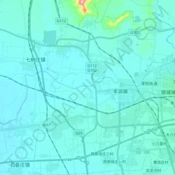 丰润镇地形图、海拔、地势