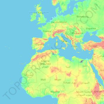 荷兰 / 荷蘭地形图、海拔、地势