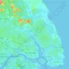 哥打丁宜县地形图、海拔、地势