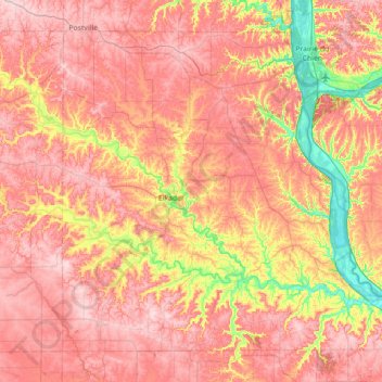 Clayton County地形图、海拔、地势