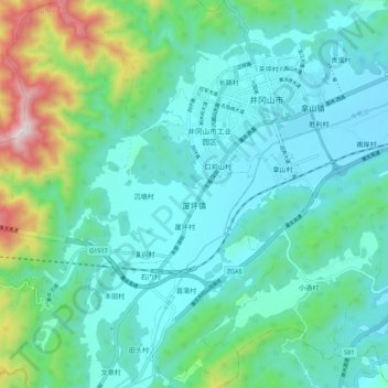 厦坪镇地形图、海拔、地势