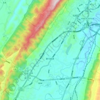 歇马街道地形图、海拔、地势