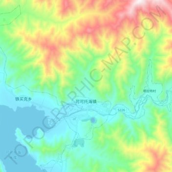 可可托海镇地形图、海拔、地势