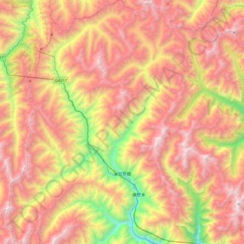 米亚罗镇地形图、海拔、地势