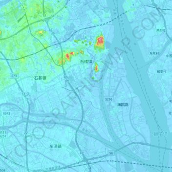 石楼镇地形图、海拔、地势