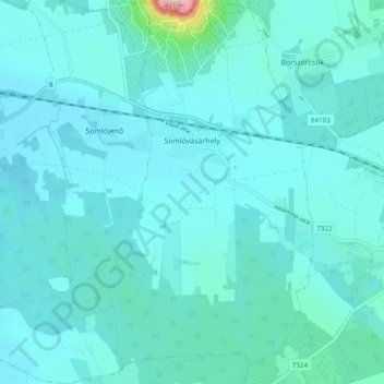 Somlóvásárhely地形图、海拔、地势