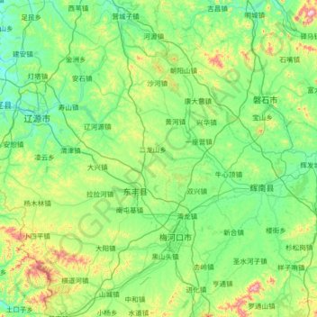 东丰县地形图、海拔、地势