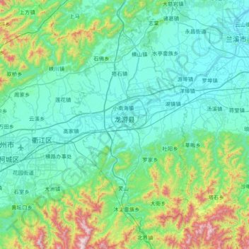 龙游县地形图、海拔、地势