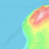 班加西地形图、海拔、地势