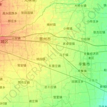 晋州市地形图、海拔、地势