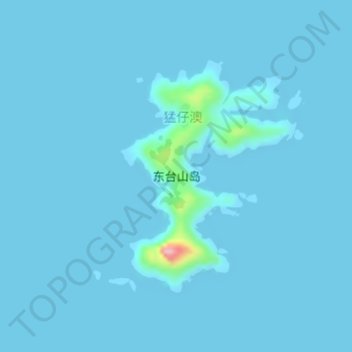 东台山岛地形图、海拔、地势