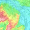 美因茨地形图、海拔、地势