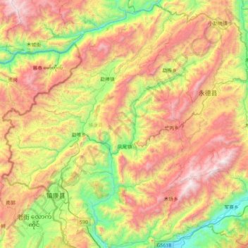 镇康县地形图、海拔、地势