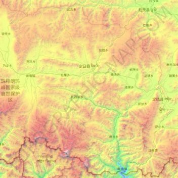 定日县地形图、海拔、地势