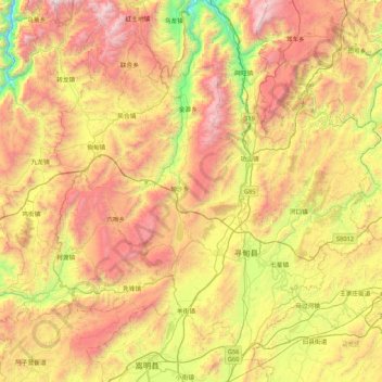 寻甸回族彝族自治县地形图、海拔、地势