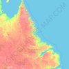 拉布拉多地形图、海拔、地势