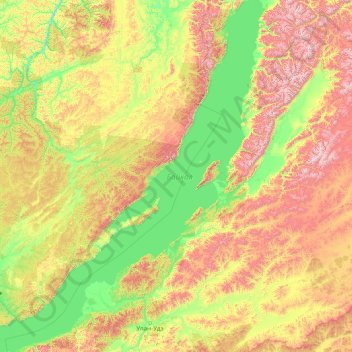 贝加尔湖地形图、海拔、地势