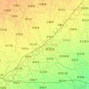 柘城县地形图、海拔、地势