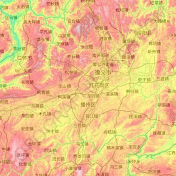 播州区地形图、海拔、地势