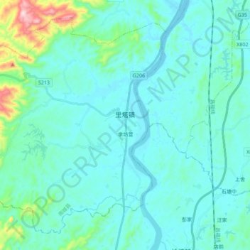 里塔镇地形图、海拔、地势