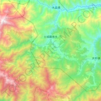 土城藏族乡地形图、海拔、地势