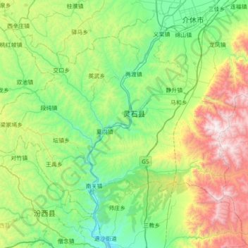 灵石县地形图、海拔、地势