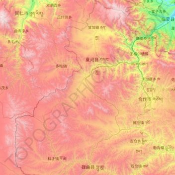 夏河县地形图、海拔、地势