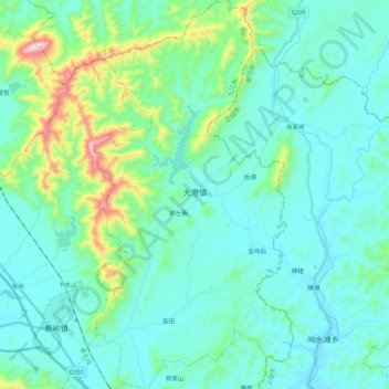 大港镇地形图、海拔、地势