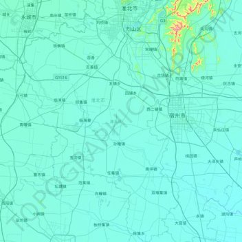 濉溪县地形图、海拔、地势