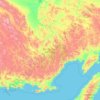 Магаданская область地形图、海拔、地势