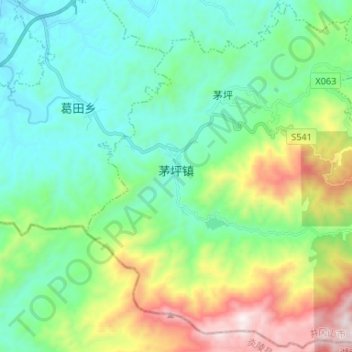 茅坪镇地形图、海拔、地势