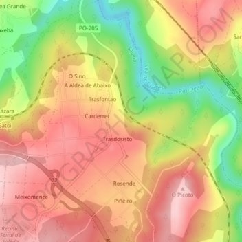 Ponte地形图、海拔、地势